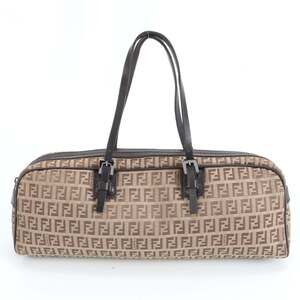 Fendi Zucchino 8BL006 Leather Tote Bag/Shoulder Bag, Brown, Women's
